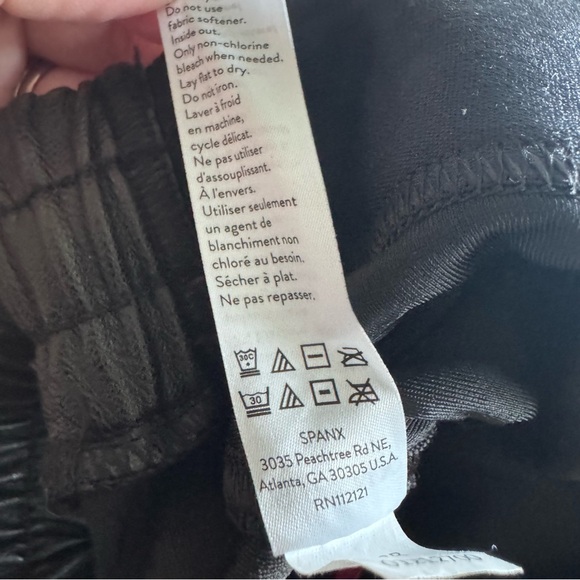 SPANX Black Faux Leather Joggers - Picture 14 of 14